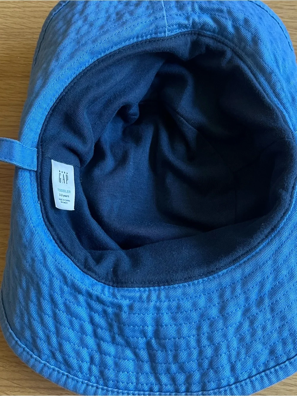 VTG 2004 baby GAP lightBlue Solid Bucket Hat 2-3 Years Unisex Toddler Chin Strap